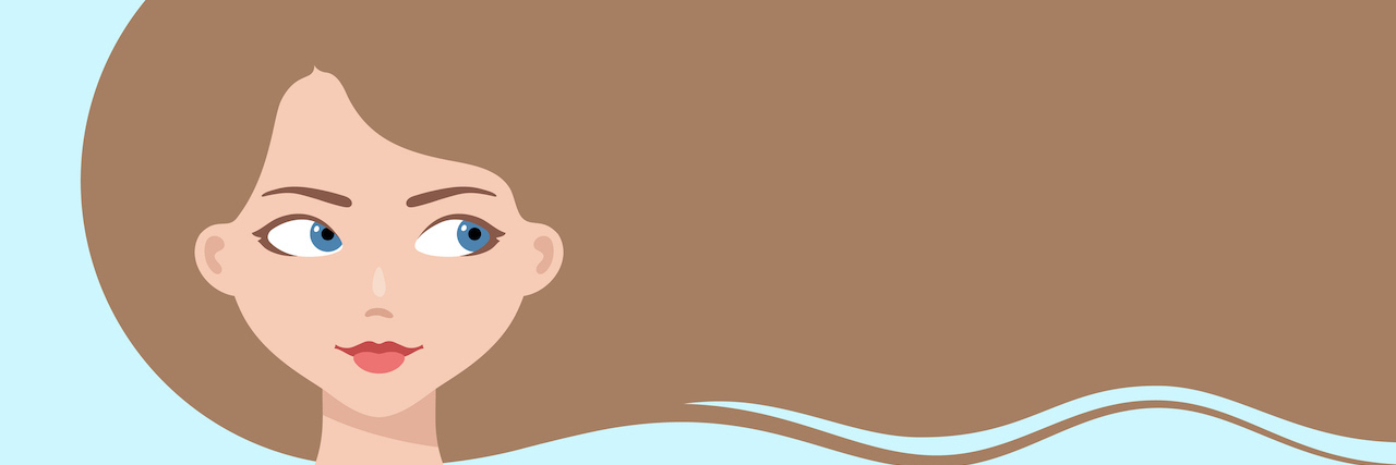 I'm Not Rolling My Eyes at You: Physical Tics in OCD Illustration of woman with long hair looking away, to the side