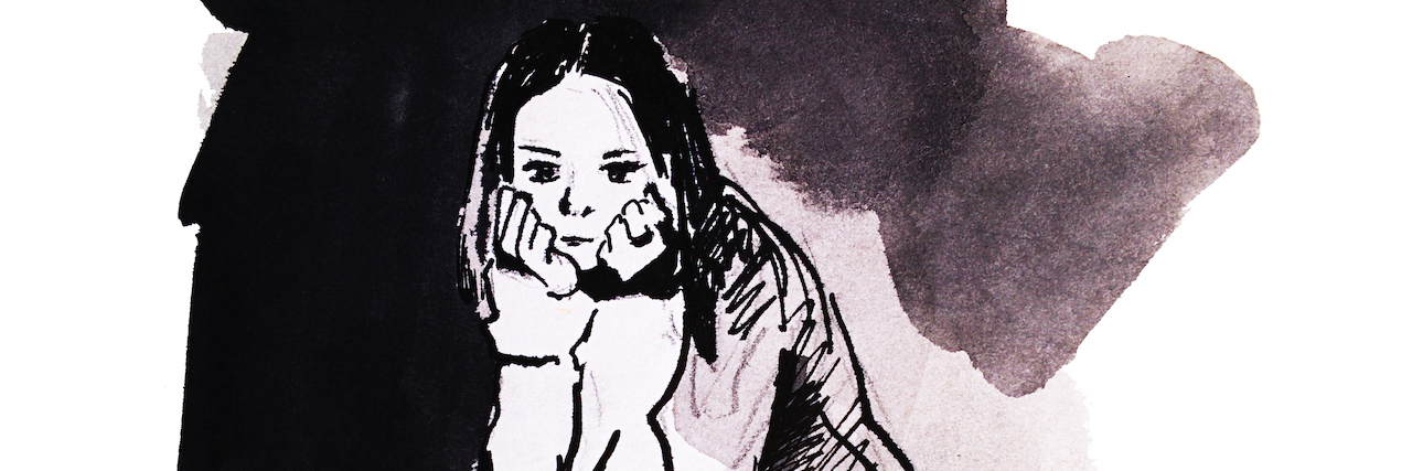 4 Alternatives to Going to the ER for Suicidal Thoughts Sitting girl, hand drawing watercolor illustration