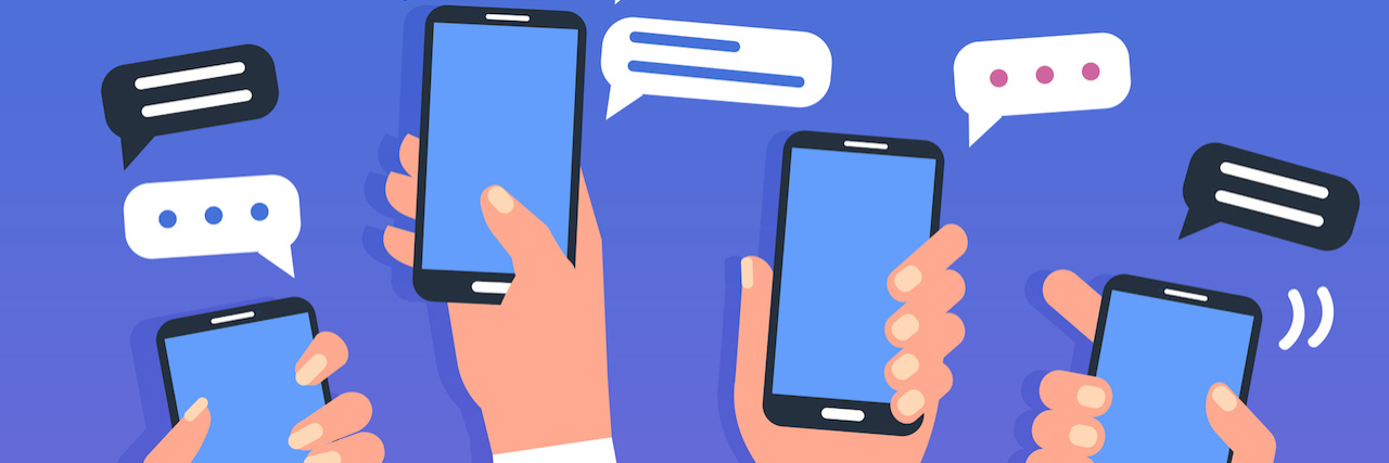 The Powerful Online Discussion on Reddit about Suicide Prevention Hands holding phones with chat icons