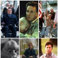 Collage of disabled movie characters played by able-bodied actors.
