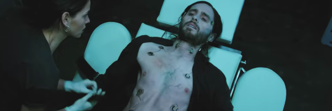 Marvel Movie 'Morbius' Features Villain With a Rare Blood Disorder From the trailer "Morbius," Michael Morbius, played by Jared Leto, lays on a hospital bed with marks on his chest. He looks frail and sick.