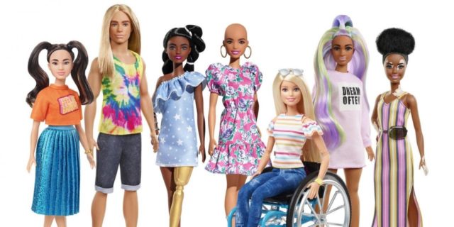 New Fashionista Barbies with vitiligo, wheelchair user and prosthetic limbs
