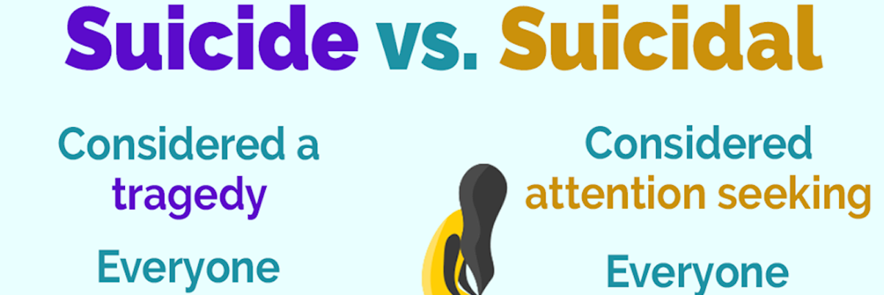 Suicide vs Suicidal graphic