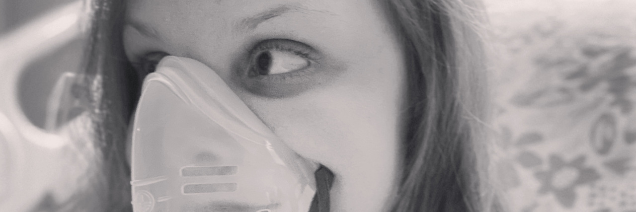 Responding to Doctors Who Mistreat Patients With Chronic Illnesses Cheyanne using a nebulizer mask.