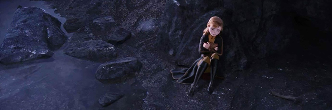 Lessons From 'Frozen 2' for Parenting a Child With a Disability Anna alone in a cave in a scene from "Frozen 2."