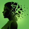 Illustration of woman's silhouette with a fractured mind