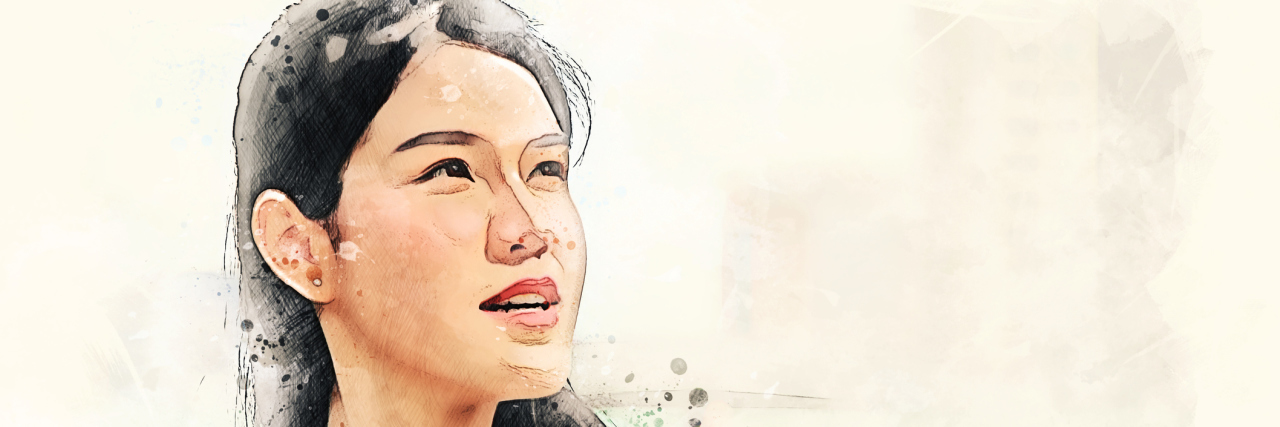 13 People With Lupus Explain What It Feels Like Watercolor of woman with long dark hair