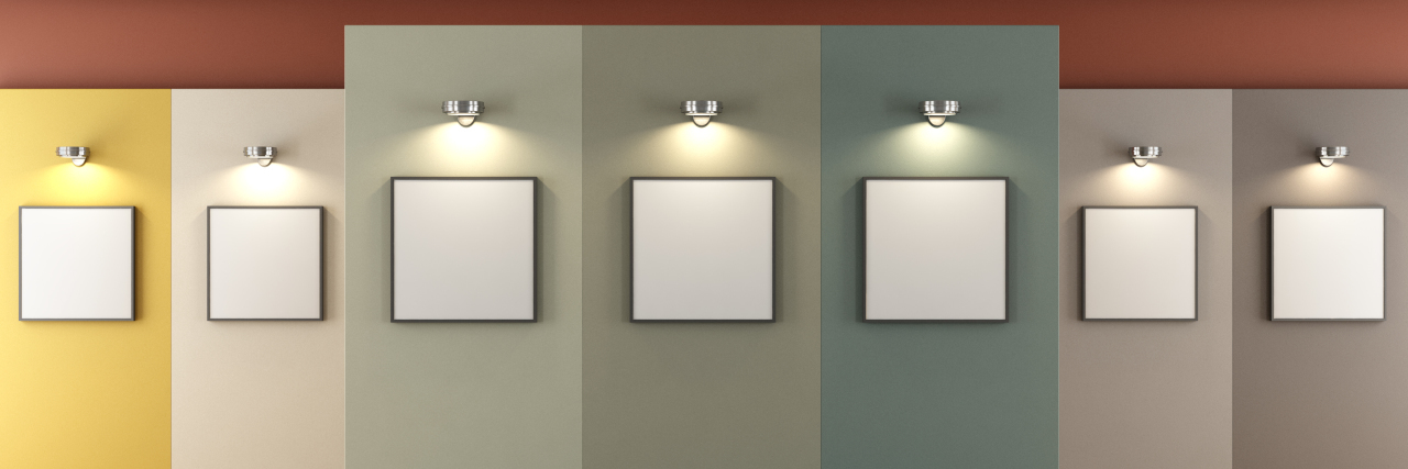 What a Missing Painting Taught Me About Validation and Acceptance Contemporary art gallery with colorful panels and blank frames.