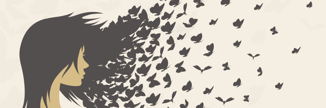 The Complex Nature of 'Hope' in Life With Chronic Illness Womans hair with butterflies