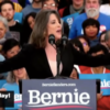 Marianne Williamson speaking at a rally to support Bernie Sanders.
