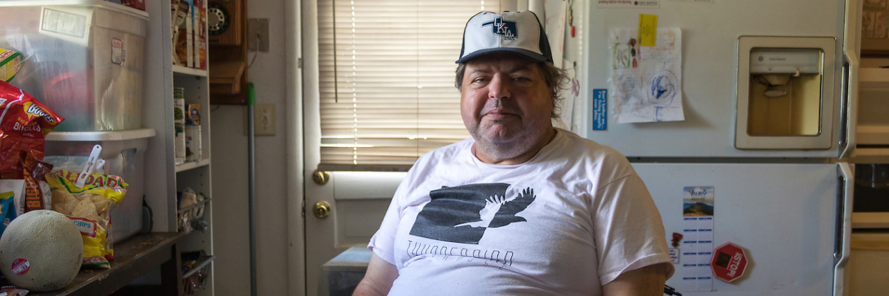 In Tornado Alley, Storms Are Dangerous for People With Disabilities John High, who lost a leg to diabetes, lives in a rental house in Norman, Oklahoma, that has no storm shelter. He’s been told to “put on a football helmet and go into your kitchen” when the tornado siren wails. (Jackie Fortier/StateImpact Oklahoma)