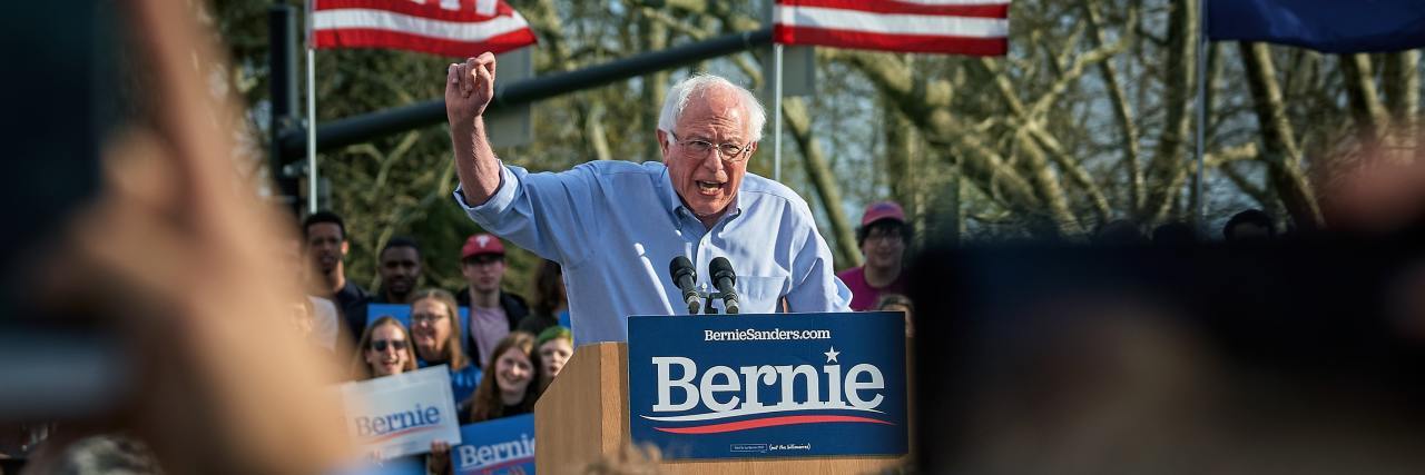 The Cyberbullying Problem Is Bigger Than Bernie Sanders Supporters Photo of Bernie Sanders at rally taken from within crowd