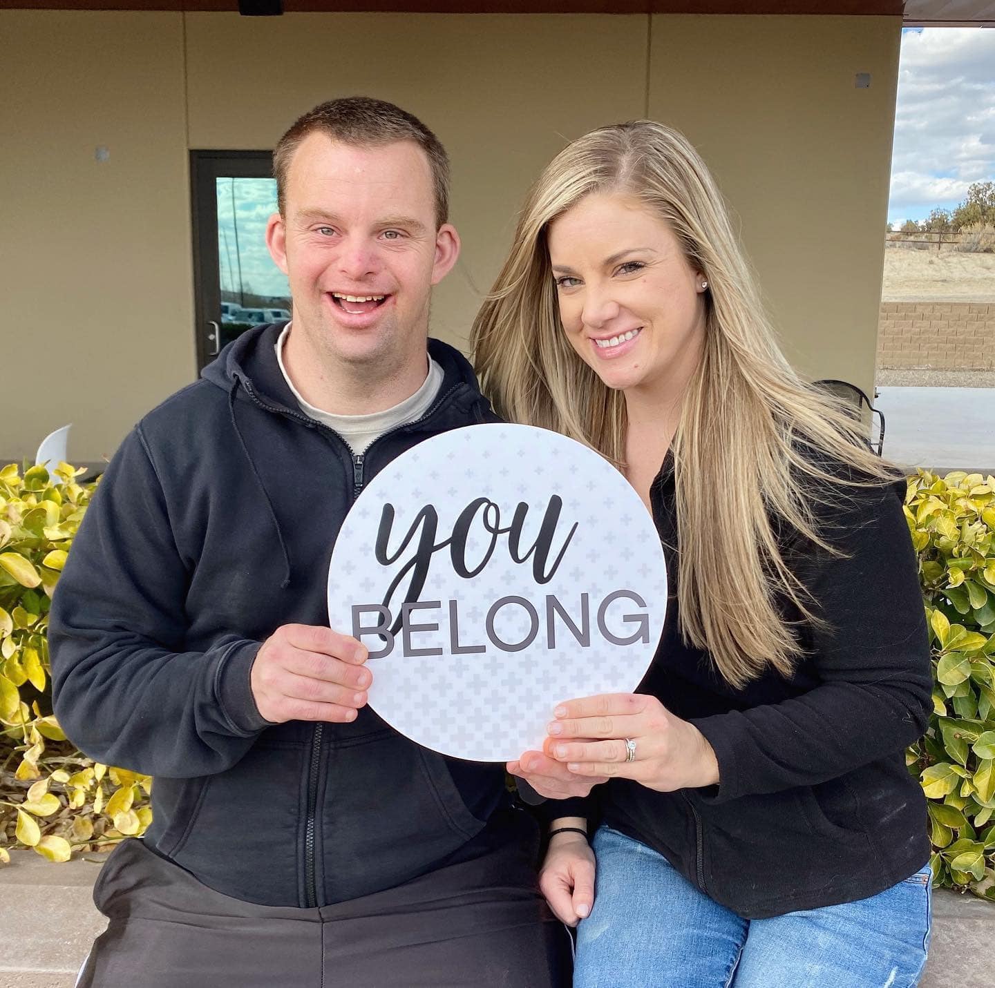 Tim Harris & his best friend Ashten Mizell welcome all people with disabilities to her church.