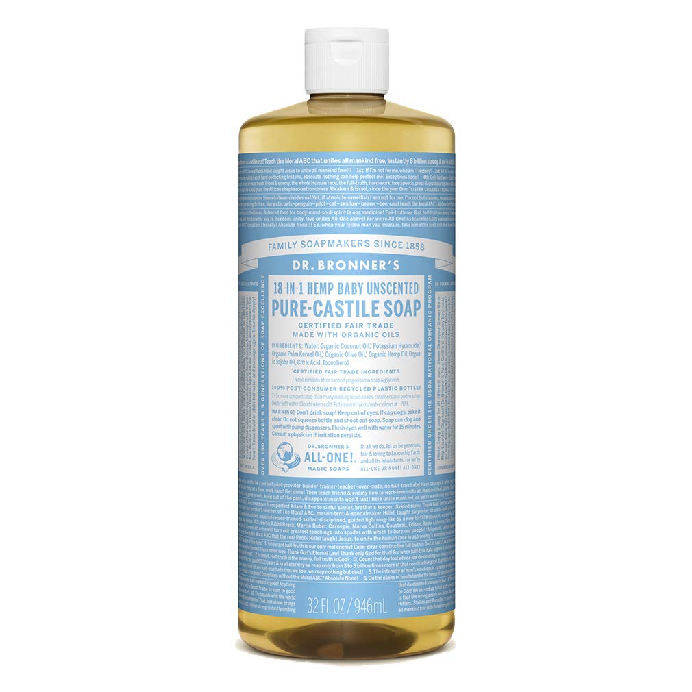 Dr. Bronners Unscented Pure Castile Liquid Soap