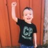 Flynn with his hands in the air, ready to raise CP Awareness!