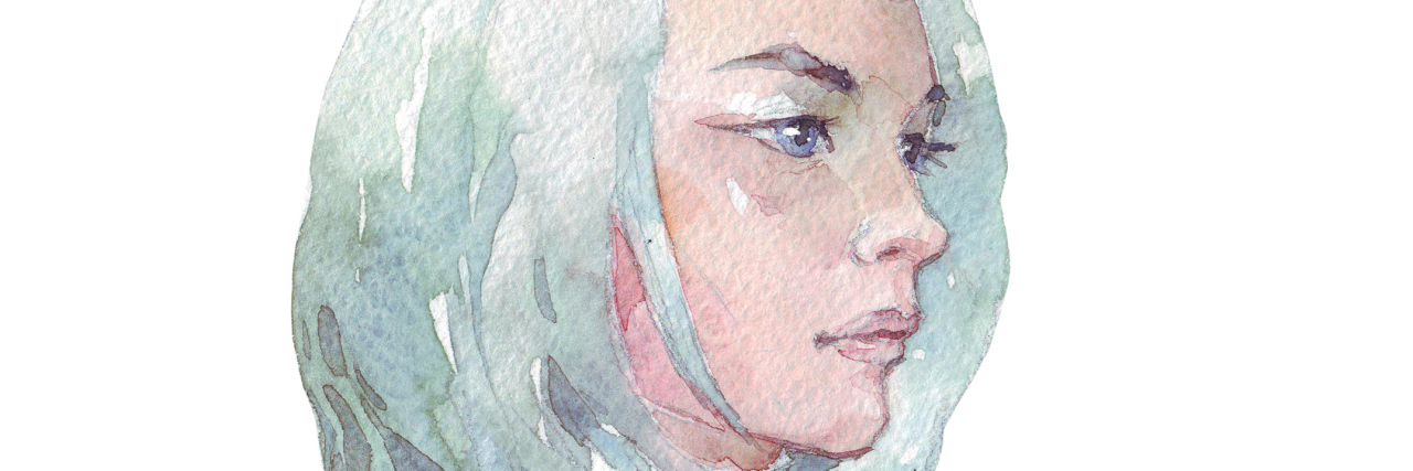 portrait of a fashion girl watercolor illustration