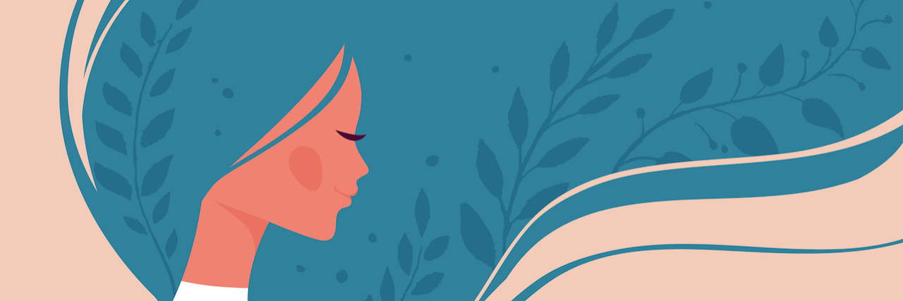 How I'm Moving Towards Remission From Crohn's Disease Illustration of woman with floral details in her hair