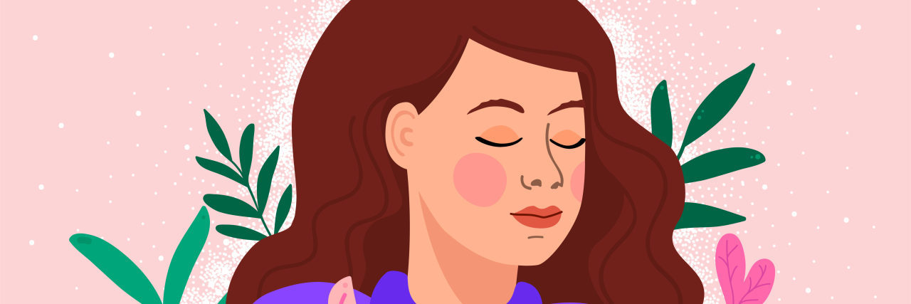 What Survival Mode Means in My Life With Chronic Pain Drawing of a woman holding a cup of tea.