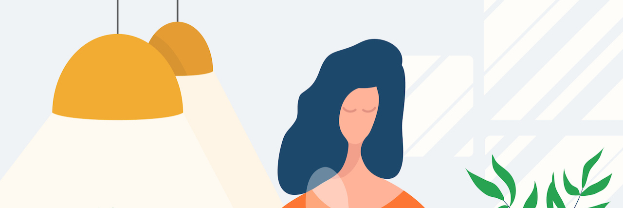 How You Can Better Support Those of Us With Chronic Illness Illustration of woman at table drinking coffee