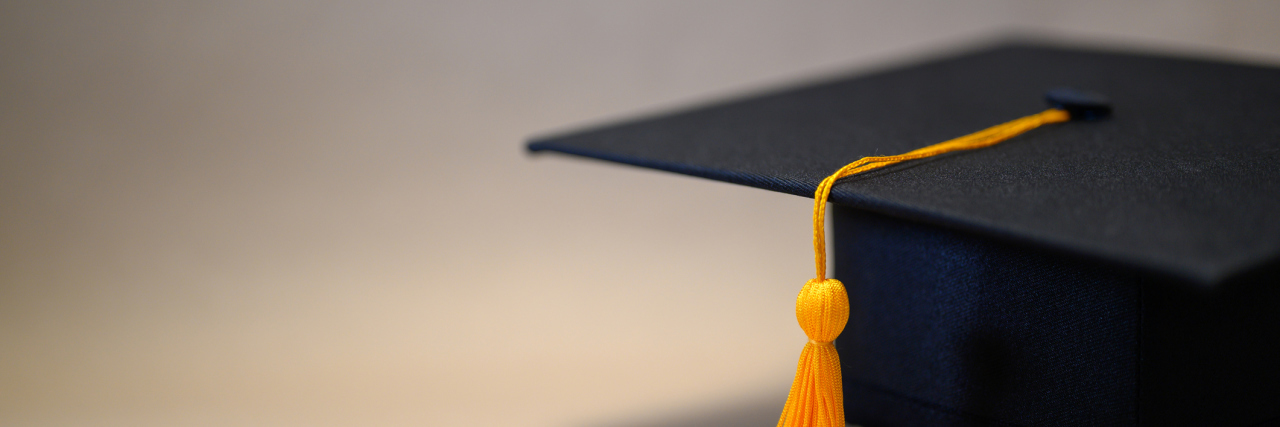 I'm Depressed That My Graduation Is Canceled Because of COVID-19 Black Graduation Hat placed on brown paper