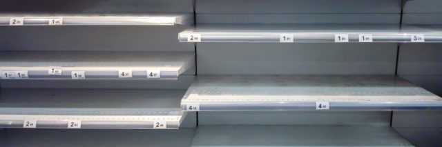 shop with empty shelves