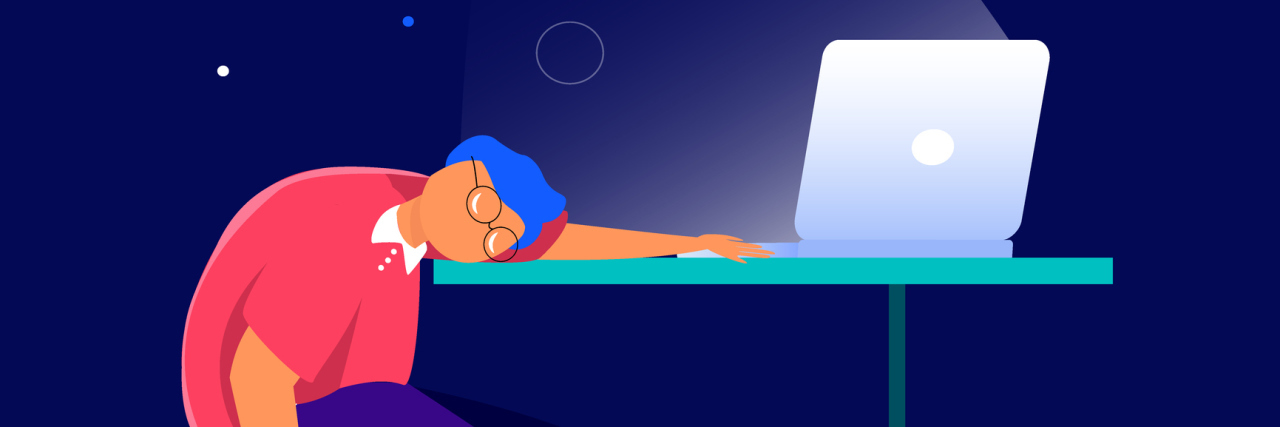 40 Things to Do While You're Stuck at Home Because of COVID-19 Tired student fall asleep in learning process laid his head on the table Pupil studying online using his computer laptop flat vector illustration with a book in his hand, work table stratching red cat