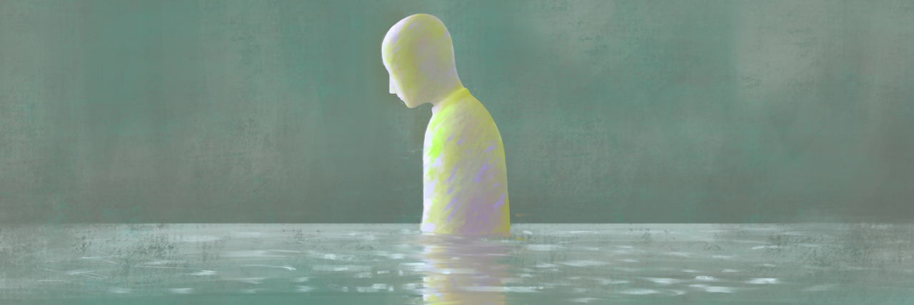 sadness loneliness depression mental health concept illustration painting