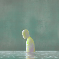 sadness loneliness depression mental health concept illustration painting