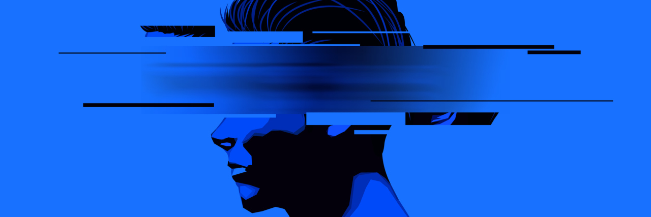 7 Things to Do If Social Distancing Is Triggering Your Depression A young man with a partially obscure face. Mental wellbeing, mens issues, and rights concept.Vector illustration