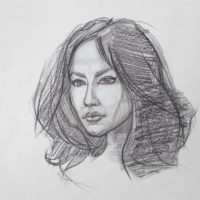 Pencil portrait of a woman
