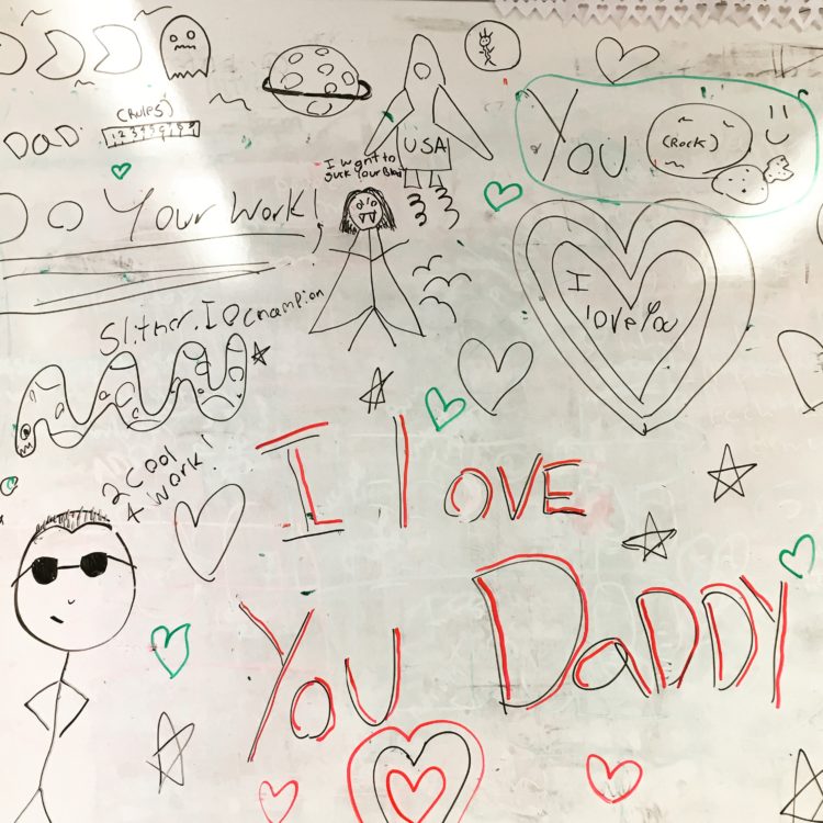 child's drawings and words i love you daddy