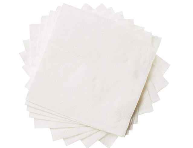 Napkins are stacked on top of each other in this photo