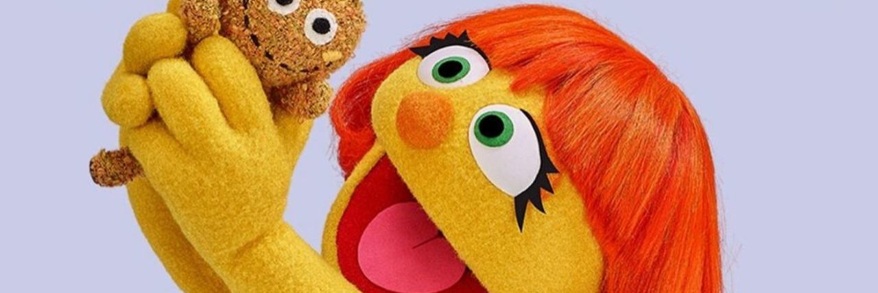 'Sesame Street,' 'Fancy Nancy' Air Episodes With Autistic Characters Muppet Julia from Sesame Street holding up a fuzzy bunny