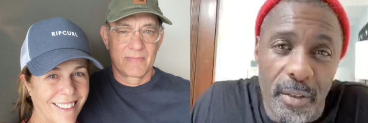 Celebrities Are Getting Tested for COVID-19, What About the Rest of Us On the left is a photo of Rita Wilson and Tom Hanks, and on the right is a photo of Idris Elba