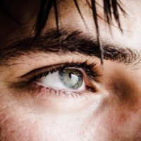 Close up on a man's eyes