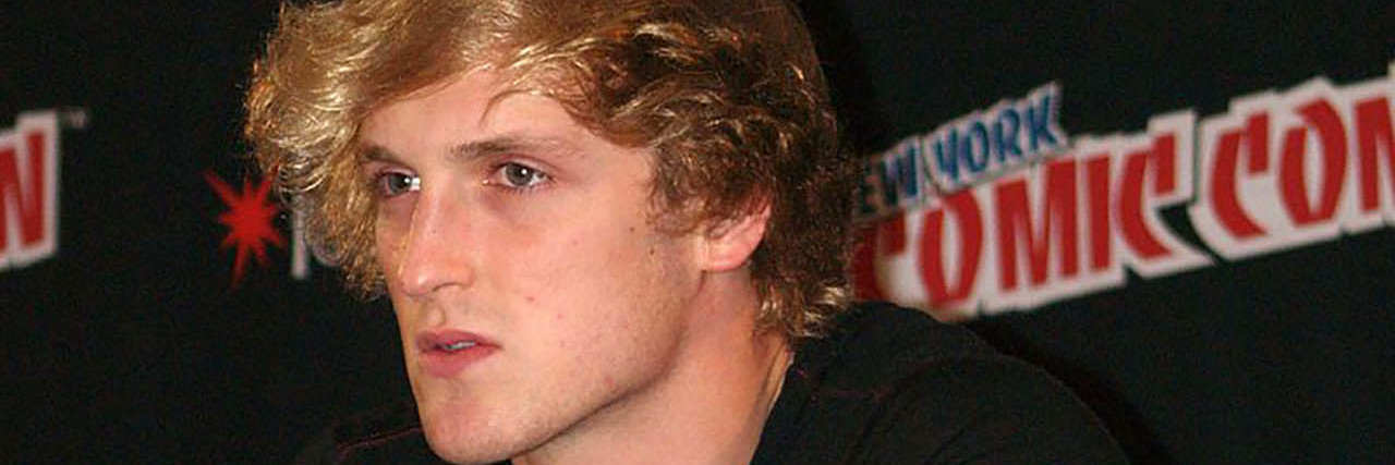 Logan Paul speaks at a press conference