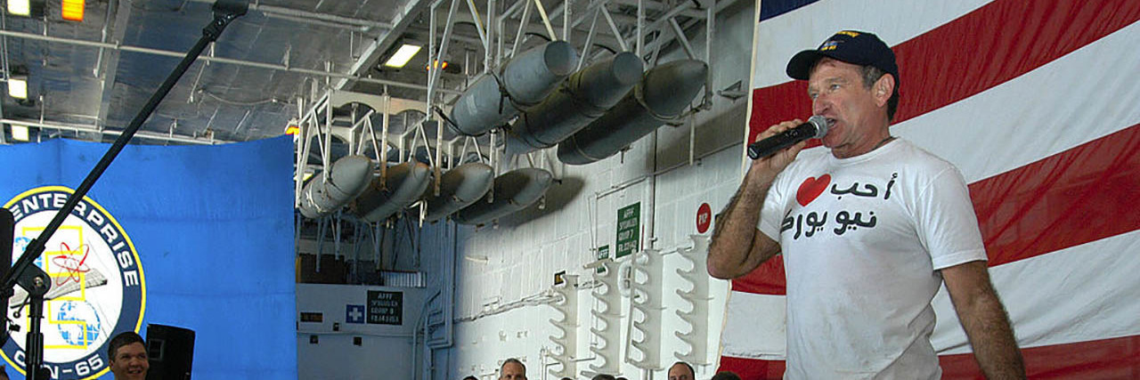 Suicide Rate Goes Up After Robin Williams' Death Robin Williams performs for the troops
