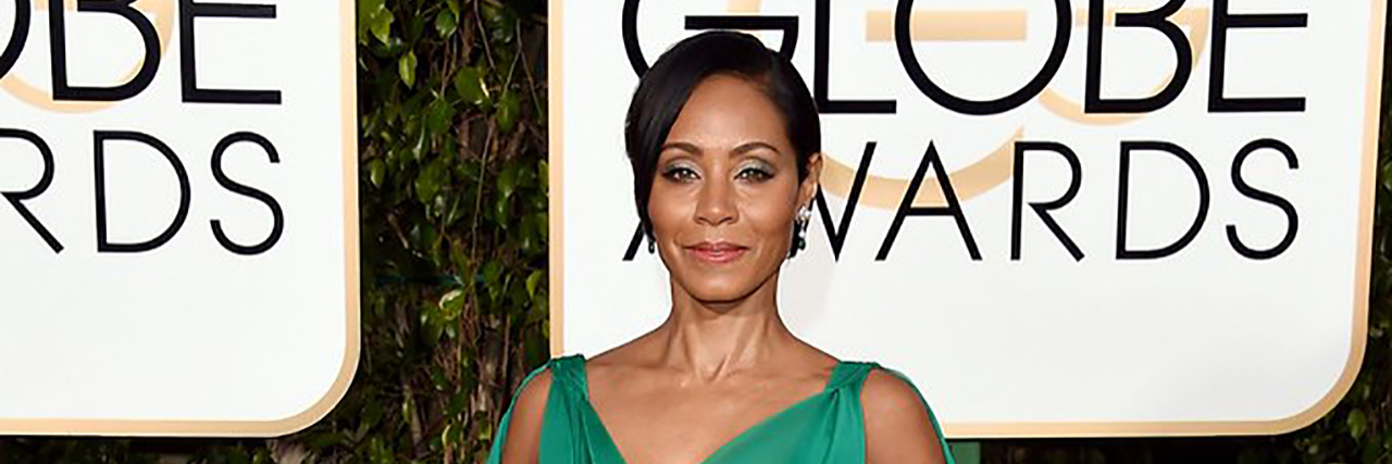 Jada Pinkett Smith Shared How Depression Made Mornings Unbearable Jada Pinckett Smith poses in a green gown on the Golden Globes red carpet