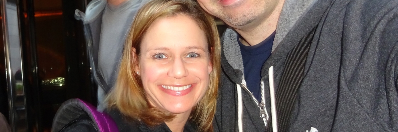 'Full House's' Andrea Barber Writes Essay About Depression and Running Andrea Barber smiling outside of a store