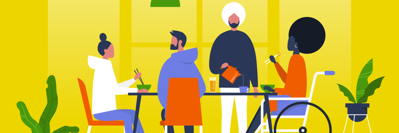 Promoting Understanding Between Able-Bodied and Disabled People Group of friends from diverse backgrounds, including a wheelchair user.