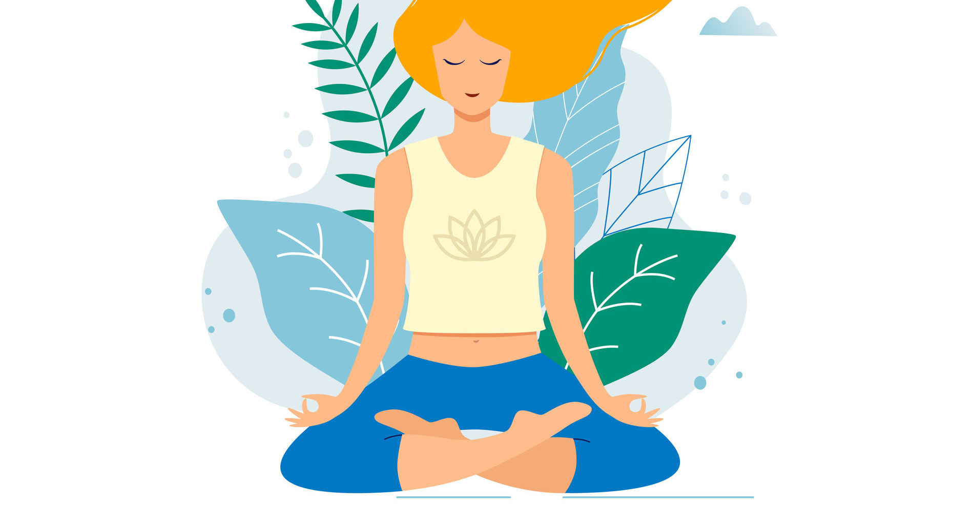 illustration of a woman practicing yoga