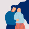Illustration of a man comforting a woman