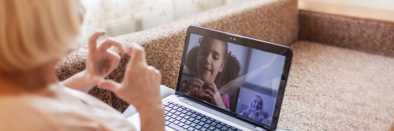 The Benefits of Telehealth for Speech Therapy During COVID-19 Speech therspist doing telehealth video chat with child client.