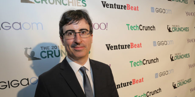 John Oliver backstage at the Crunchies 2013. Photo by Max Morse for TechCrunch.