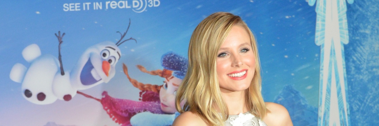 This 'Frozen' Star Designed a T-Shirt to Help Prevent Teenage Suicide Kristen Bell in a gown at the Frozen premier