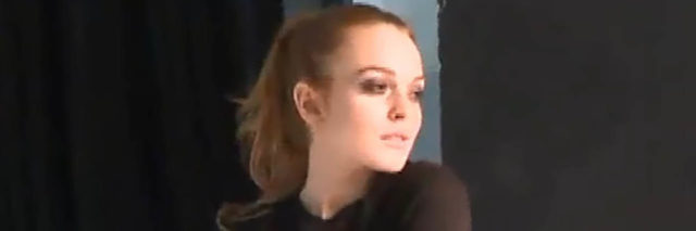Lindsay Lohan poses for Elle in a brown ensemble