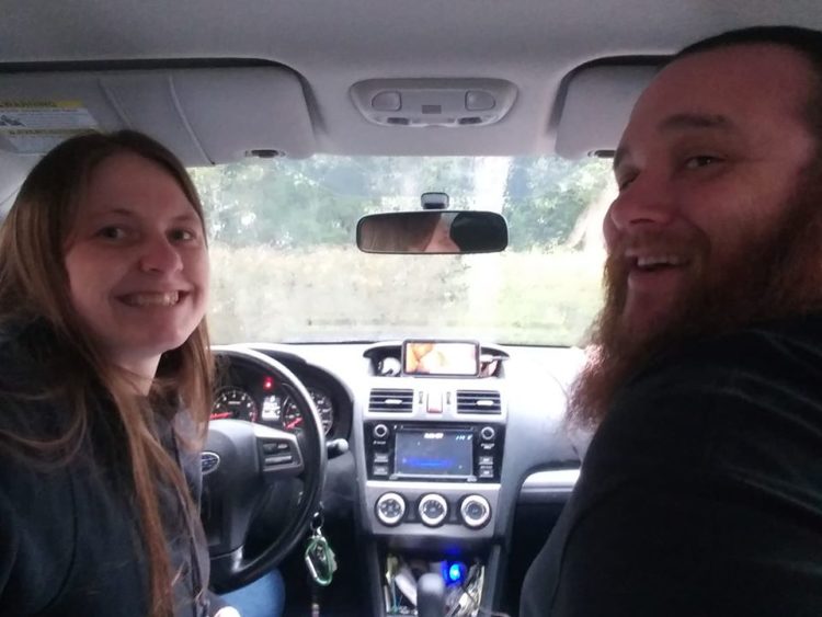 Michelle and her boyfriend selfie in car