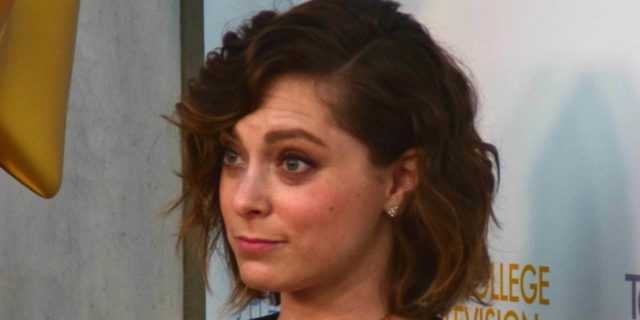 Rachel Bloom poses on the red carpet
