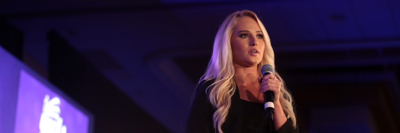 The Problem With Tomi Lahren's New 'Stay Triggered' Merchandise Tomi Lahren speaking at an event.