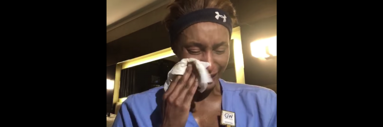 Viral Video Highlights Trauma of Nurse's 'Worst Shift' COVID-19 nurse crying in viral video